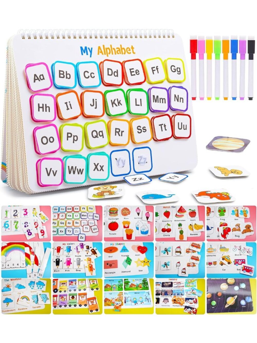 Montessori Busy Book for Toddlers - Learning Activities Workbook & Tracing Fun